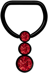 Zeige Details für Brustpiercing D-Ring PVD schwarz mit Dreier-Steinkugel in 4/5/6 mm Bild von Brustpiercing D-Ring PVD schwarz mit Dreier-Steinkugel in 4/5/6 mm