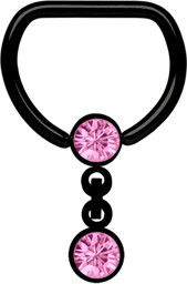 Zeige Details für Brust Piercing D-Ring Stahl PVD schwarz + Kette mit 5 mm Kugeln Bild von Brust Piercing D-Ring Stahl PVD schwarz + Kette mit 5 mm Kugeln