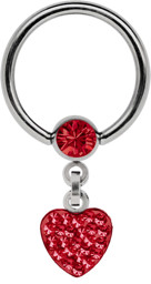 Zeige Details für Intim Piercing Ring Stahl 5 mm Kugel mit Kette + Herz Steinen Bild von Intim Piercing Ring Stahl 5 mm Kugel mit Kette + Herz Steinen