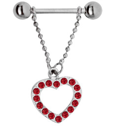 Zeige Details für Brust Piercing Gliederkette mit Herz und gefassten Steinen Bild von Brust Piercing Gliederkette mit Herz und gefassten Steinen