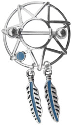 Zeige Details für Brust Piercing Schmuck Pewter Schild, Traumfänger mit Stern Bild von Brust Piercing Schmuck Pewter Schild, Traumfänger mit Stern
