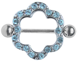 Zeige Details für Brustpiercing Schmuck Schild Blume mit Steinkranz und 1,6 mm Stab Bild von Brustpiercing Schmuck Schild Blume mit Steinkranz und 1,6 mm Stab