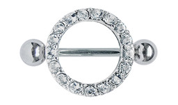 Zeige Details für Brustpiercing Schmuck Schild rund mit Steinkranz und 1,6 mm Stab Bild von Brustpiercing Schmuck Schild rund mit Steinkranz und 1,6 mm Stab