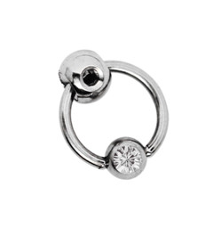 Zeige Details für Piercing Schmuck 316l Stahl Aufsatz, Lochkugel + Ring mit Stein Bild von Piercing Schmuck 316l Stahl Aufsatz, Lochkugel + Ring mit Stein