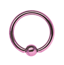 Bild von Piercing Schmuck Stahl 316L Ring eloxiert 1,6 x 8, 10 mm