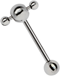 Zeige Details für Zungenpiercing Stab Stahl 316L 1,6 x 12 - 22 mm + Spinner Bild von Zungenpiercing Stab Stahl 316L 1,6 x 12 - 22 mm + Spinner
