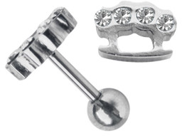 Zeige Details für Ohr Piercing Schmuck Helix Schlagring mit Steinen + Stab mit Kugel Bild von Ohr Piercing Schmuck Helix Schlagring mit Steinen + Stab mit Kugel