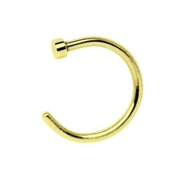 Bild von Nasenpiercing Hoop Nasenring vergoldet 1,0 x 6-10 mm, Stopper