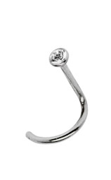 Bild von Piercing Stahl Nasenstecker mit Stein, Stab 0,8 mm + Spirale