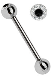 Zeige Details für Piercing Stab Stahl mit Multi Stein Kugel als Zungenpiercing Bild von Piercing Stab Stahl mit Multi Stein Kugel als Zungenpiercing