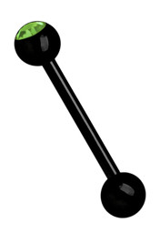 Zeige Details für Zungenpiercing Stab Stahl 316L schwarz mit Stein, Gewinde 1,6 mm Bild von Zungenpiercing Stab Stahl 316L schwarz mit Stein, Gewinde 1,6 mm