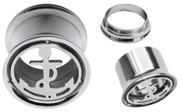 Zeige Details für Ohr Piercing Schmuck 316l Stahl Flesh Tunnel mit Anker in 8-12 mm Bild von Ohr Piercing Schmuck 316l Stahl Flesh Tunnel mit Anker in 8-12 mm