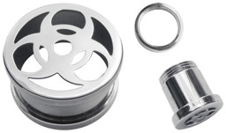 Zeige Details für Ohrpiercing Schmuck Flesh Tunnel, Biohazard, 316l Stahl, 6-20 mm Bild von Ohrpiercing Schmuck Flesh Tunnel, Biohazard, 316l Stahl, 6-20 mm