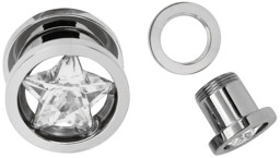 Zeige Details für Ohr Piercing Schmuck Stahl Flesh Tunnel in 6-16 mm mit Stein Stern Bild von Ohr Piercing Schmuck Stahl Flesh Tunnel in 6-16 mm mit Stein Stern