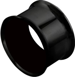 Bild von Ohrpiercing Eyelet 2-fach Tunnel Stahl schwarz dünner Rand