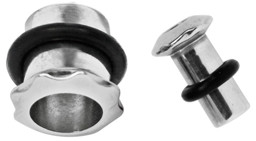 Zeige Details für Ohrpiercing Eyelet 1-fach Tunnel Stahl mit Blume mit Gummi Bild von Ohrpiercing Eyelet 1-fach Tunnel Stahl mit Blume mit Gummi