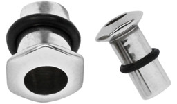 Zeige Details für Ohrpiercing Eyelet 1-fach Tunnel Stahl mit Raute mit Gummi Bild von Ohrpiercing Eyelet 1-fach Tunnel Stahl mit Raute mit Gummi