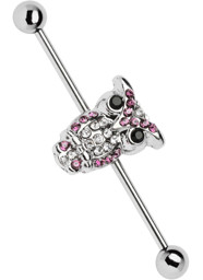 Zeige Details für Industrial Ohr Piercing 316l Stahl Stab 1,6 x 38 mm + Eule Bild von Industrial Ohr Piercing 316l Stahl Stab 1,6 x 38 mm + Eule