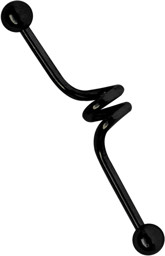 Zeige Details für Industrial Piercing Stahl 316L Stab schwarz mit Spirale, Ohrpiercing Bild von Industrial Piercing Stahl 316L Stab schwarz mit Spirale, Ohrpiercing