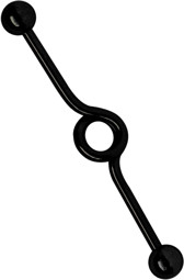 Zeige Details für Industrial Piercing Stahl 316L Stab schwarz mit flacher Spirale Bild von Industrial Piercing Stahl 316L Stab schwarz mit flacher Spirale