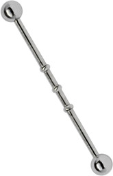 Zeige Details für Industrial Piercing Stahl 316L Stab mit 3 Noppen, Ohrpiercing Bild von Industrial Piercing Stahl 316L Stab mit 3 Noppen, Ohrpiercing