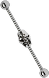 Zeige Details für Industrial Piercing Stahl 316L Stab mit Silber-Totenkopf Bild von Industrial Piercing Stahl 316L Stab mit Silber-Totenkopf