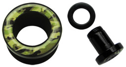 Zeige Details für Ohrpiercing Schmuck Acryl Flesh Tunnel in schwarz im Militär Look Bild von Ohrpiercing Schmuck Acryl Flesh Tunnel in schwarz im Militär Look