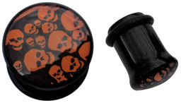 Zeige Details für Ohr Piercing Schmuck Acryl Plug mit Totenköpfen in 8, 9, 16 mm Bild von Ohr Piercing Schmuck Acryl Plug mit Totenköpfen in 8, 9, 16 mm