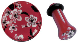 Zeige Details für Ohr Piercing Schmuck Acryl Plug rot mit Blumen in 4-22 mm Bild von Ohr Piercing Schmuck Acryl Plug rot mit Blumen in 4-22 mm