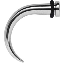 Bild von Ohrpiercing Dehn Horn aus Stahl mit Stopper in  2, 4, 6, 8 mm Ø