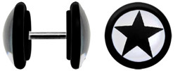 Zeige Details für Acryl Ohrpiercing Schmuck Fake Plug, Stern schwarz + 1,2 mm Stab  Bild von Acryl Ohrpiercing Schmuck Fake Plug, Stern schwarz + 1,2 mm Stab