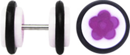 Zeige Details für Acryl Ohr Piercing Schmuck Fake Plug, Blume + Stab in 1,2 mm Bild von Acryl Ohr Piercing Schmuck Fake Plug, Blume + Stab in 1,2 mm