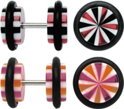 Zeige Details für Acryl Ohr Piercing Schmuck Fake Plug, mehrstreifig + Stab in 1,2 mm Bild von Acryl Ohr Piercing Schmuck Fake Plug, mehrstreifig + Stab in 1,2 mm