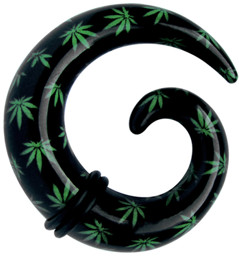 Zeige Details für Ohr Piercing Schmuck Dehn Spirale aus Acryl 3-10 mm, mit Hanfblatt Bild von Ohr Piercing Schmuck Dehn Spirale aus Acryl 3-10 mm, mit Hanfblatt