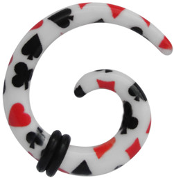 Zeige Details für Ohr Piercing Dehn Spirale aus Acryl mit Poker Blatt Bild von Ohr Piercing Dehn Spirale aus Acryl mit Poker Blatt