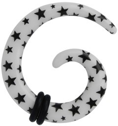 Zeige Details für Ohr Piercing Dehn Spirale aus Acryl mit Sternen Bild von Ohr Piercing Dehn Spirale aus Acryl mit Sternen