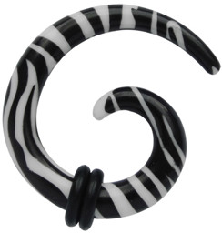 Zeige Details für Ohrpiercing Dehn Spirale aus Acryl mit Zebrastreifen Bild von Ohrpiercing Dehn Spirale aus Acryl mit Zebrastreifen