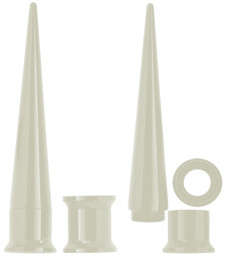 Zeige Details für Acryl Ohrpiercing 2 in 1 Set, Flesh Tunnel und Dehner, weiß Bild von Acryl Ohrpiercing 2 in 1 Set, Flesh Tunnel und Dehner, weiß