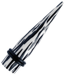 Zeige Details für Ohr Piercing Dehn Spitze aus Acryl in 8-12 mm Ø, schwarz gestreift Bild von Ohr Piercing Dehn Spitze aus Acryl in 8-12 mm Ø, schwarz gestreift