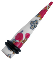 Zeige Details für Ohrpiercing Dehn Spitze aus Acryl in 4 und 8 mm Ø, mit Blumen bunt Bild von Ohrpiercing Dehn Spitze aus Acryl in 4 und 8 mm Ø, mit Blumen bunt