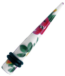 Zeige Details für Ohr Piercing Dehn Spitze aus Acryl in 6 mm Ø, mit Blumen Bild von Ohr Piercing Dehn Spitze aus Acryl in 6 mm Ø, mit Blumen