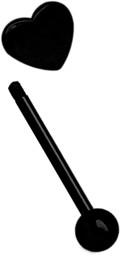 Zeige Details für Piercing Stab Stahl mit Herz 8 mm schwarz, Zungenpiercing, Helix Bild von Piercing Stab Stahl mit Herz 8 mm schwarz, Zungenpiercing, Helix