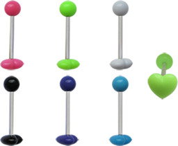 Zeige Details für Piercing Zungenstab mit Herz aus Acryl, Zungenpiercing Bild von Piercing Zungenstab mit Herz aus Acryl, Zungenpiercing