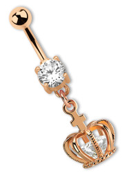 Zeige Details für Bauchnabepiercing Banane, 7 mm Stein, Anhänger mit Krone, Rosegold Bild von Bauchnabepiercing Banane, 7 mm Stein, Anhänger mit Krone, Rosegold