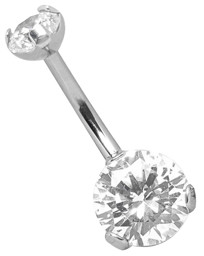 Zeige Details für Titan Bauchnabelpiercing Banane mit 8 mm und 5 mm Stein gefasst Bild von Titan Bauchnabelpiercing Banane mit 8 mm und 5 mm Stein gefasst