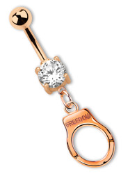 Zeige Details für Bauchnabelpiercing Banane, 7 mm Stein mit Handschelle, Rosegold Bild von Bauchnabelpiercing Banane, 7 mm Stein mit Handschelle, Rosegold