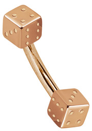Zeige Details für Intimpiercing Banane in 1,2 x 6-10 mm + 2 Stahl Würfel, rosegold Bild von Intimpiercing Banane in 1,2 x 6-10 mm + 2 Stahl Würfel, rosegold