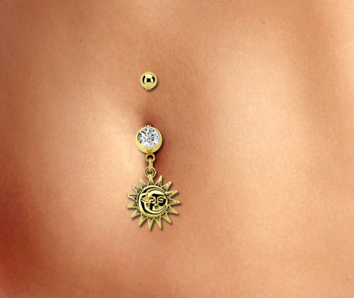 Bauchnabelpiercing Sonne