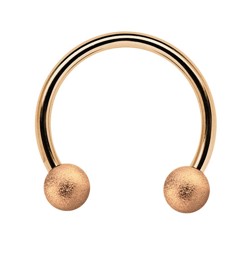 Bild von CBR Piercing Circular Barbell Ring Stahl Rosè Gold 1,2 mm, Kugeln diamantiert