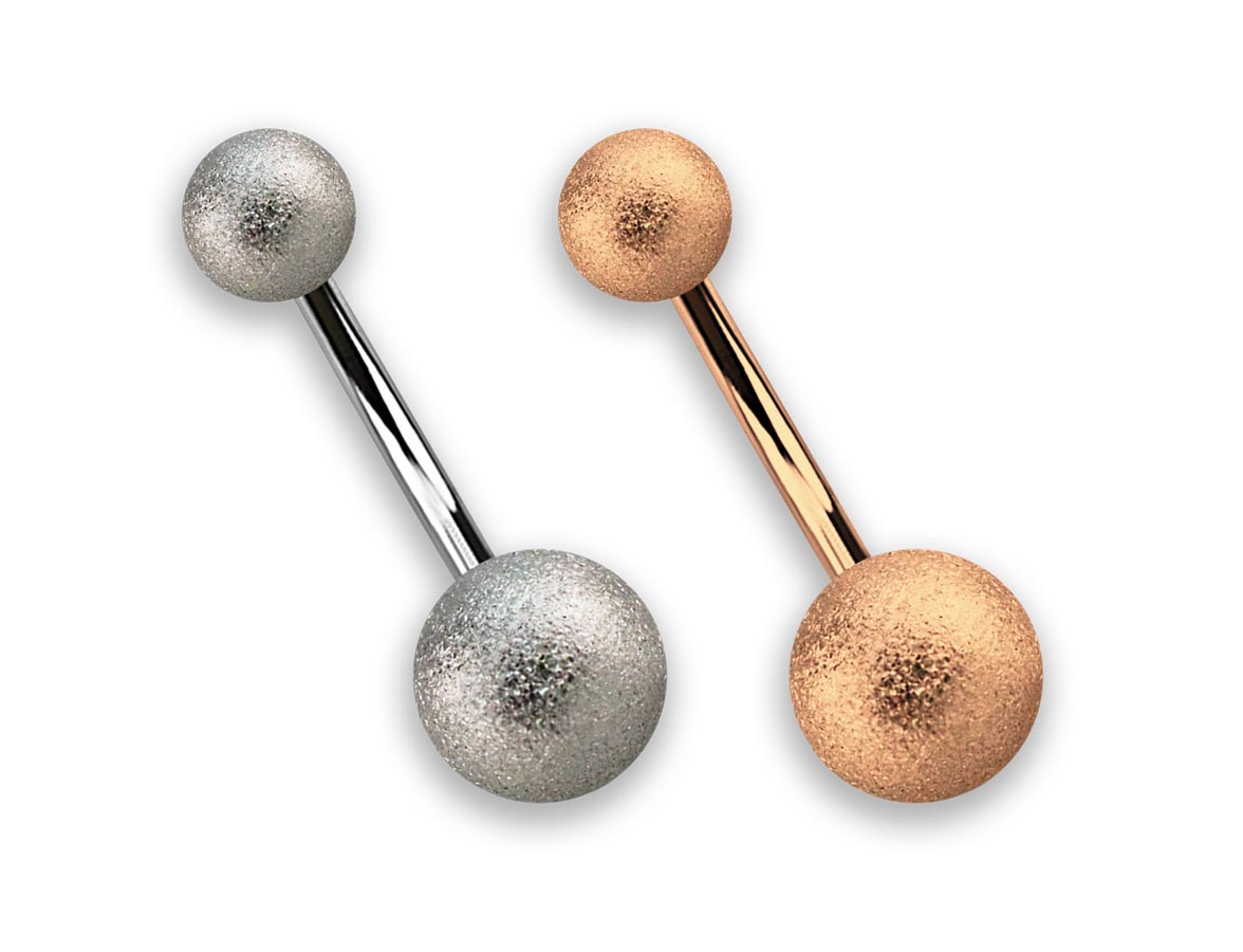 Bild von Intimpiercing Banane 316l Stahl mit 5/6 mm Kugeln, diamantiert